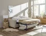 Sofa Lakeville 1 - 2-Sitzer inkl. Schlaffunktion, Gestell Schwarz, Stoff, Beige