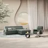 Ecksofa Paulina - 1-Sitzer mit Longchair rechts, Kopfteil verstellbar, Stoff, Khaki