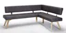 Eckbank - BT ca. 205x165 cm, Polyester, Dunkelbraun