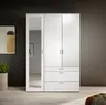 Drehtürenschrank- B ca. 135 cm, Weiß, Spiegel