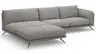 Ecksofa Valdemoro - Longchair mit 2,5-Sitzer rechts inkl. Rückenlehne verstellbar, Stoff, Grau
