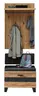 Garderobenpaneel mit Bank - B/H/T 70x108x31 cm, Wildeiche massiv 