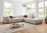 Ecksofa - 3-Sitzer mit Ecke rechts, Stoff, Natur