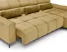 Ecksofa - 2-Sitzer mit Longchair rechts, Sitztiefe verstellbar motorisch/Kopfteil verstellbar, Stoff, Senfgelb