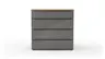 Kommode Colorado Beimöbel - BHT ca. 90x87x43 cm, Dunkelgrau, Griffe schwarz