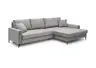Ecksofa - 3-Sitzer mit Longchair rechts, Stoff, Eisengrau