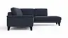 Ecksofa Oviedo - 2,5-Sitzer mit Ecke rechts inkl. Drehsitz, Stoff, Dunkelblau