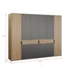 Drehtürenschrank FALLEA- B ca. 265 cm, Wildeiche Natur, Dunkelgrau
