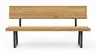 Holzbank Clifton - mit Rückenlehne, Breite ca. 180cm, Zerreiche massiv, natur