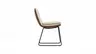 Polsterstuhl Macano - Leder & Stoff, Beige, Cognac