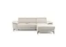 Ecksofa EZRA - 2-Sitzer, Ecke rechts inkl. Kopfteilverstellungen, Sitzvorzug, Stoff, Beige