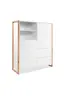 Highboard - B ca. 120 cm, Weiß, Artisan Eiche Nachbildung