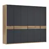 Drehtürenschrank Viana - B ca. 303cm, Lack, Anthrazit
