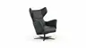 Sessel Noto Relax II - Rückenlehne verstellbar, Leder, schwarz