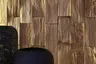 Wohnwand Bakersfield - inkl. Beleuchtung, sichtbare Rückwände mit Holzschindeln/Schubladenfront mit Schroppung, Asteiche massiv, geölt
