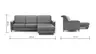Ecksofa Bolivien - 2,5-Sitzer mit Longchair rechts, Kopfteil verstellbar, Leder Steel