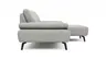 Ecksofa Theodor - 2-Sitzer mit Longchair rechts, Armlehne/Sitztiefe verstellbar, Stoff, Beige