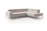 Ecksofa - 2-Sitzer mit Ecke rechts, Kopfteil/Sitztiefe verstellbar, Stoff, Natur