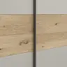 Schwebetürenschrank Viana - B ca. 218 cm, Furnier, Balkeneiche, Hellgrau