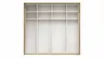 Schwebetürenschrank Viana - B ca. 218 cm, Furnier, Balkeneiche, Hellgrau