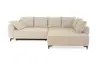 Ecksofa JACEK - 3-Sitzer, Ecke rechts inkl. Schlaffunktion mit Bettkasten, Stoff, Creme