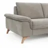 Ecksofa Tulsa KS - 2,5-Sitzer, Spitzecke und 1,5-Sitzer mit Anstellhocker rechts, Stoff, Graubeige