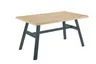 Esstisch - LB ca. 140x90 cm, Eiche hell Nachbildung, Schwarz