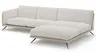 Ecksofa Valdemoro - 2,5-Sitzer mit  Longchair rechts inkl. Rückenlehne verstellbar, Stoff, Creme