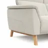 Ecksofa Nevin - 2-Sitzer mit Longchair rechts, inkl. Kopfpolsterverstellung, Stoff, Weiß
