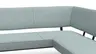 Eckbank Carmelo - Breite ca. 169x215 cm, Velour, Hellblau