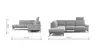 Ecksofa Matero - Ecke mit 2-Sitzer rechts inkl. Relaxfunktion motorisch und Sitzvorzug, Stoff, Graubeige