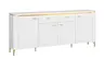Sideboard - mit Beleuchtung, Alpinweiß, Goldfarben, Weiß Hochglanz