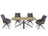 Stuhl MAUREEN - drehbar, Stoff, Grau