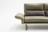 Sofa Alexander - 3-Sitzer inkl. Kopfstütze/Armlehne verstellbar, Leder, Olive