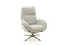 Drehsessel Nuvia - Stoff, Graubeige, Leder, Graubeige