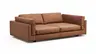 Sofa Aprino 3 - 3,5-Sitzer XXL, Dickleder, Cognac, Armlehne Kissen