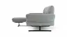 Ecksofa  Alexander - Longchair links mit 3-Sitzer inkl. Kopfstütze/Armlehne verstellbar, Stoff, Hellgrau