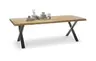 Esstisch - LB ca. 240x100 cm, Eiche massiv geölt, Baumkante, Schwarz