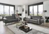 Sofa - 3-Sitzer, Kopfteil verstellbar, Stoff, Graphit
