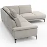 Ecksofa Matero - 2-Sitzer mit Ecke rechts inkl. Relaxfunktion motorisch und Sitzvorzug, Stoff, Hellgrau