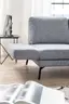 Ecksofa - 2-Sitzer mit Ecke rechts, Rückenlehne/Armlehne verstellbar (manuell), Drehsitz (manuell), Flachgewebe, Graublau