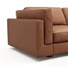 Sofa Aprino 3 - 3,5-Sitzer L, Dickleder, Cognac, Armlehne Kissen