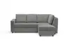 Ecksofa PRO FLEXX - 2-Sitzer, Ecke rechts inkl. Schlaffunktion und Bettkasten, Stoff, Grau
