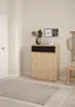 Schuhschrank - B ca. 81 cm, Jackson Hickory Nachbildung, Schwarz