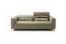Sofa Arrezo - 3,5-Sitzer, Leder Taupe, Rücken verstellbar