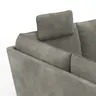 Sofa Stamford - inkl. Armlehne verstellbar und Kopfstütze, Ecksofa 2-sitzig und Abschlusshocker links mit 3,5-Sitzer, Bogen rechts, Stoff, Anthrazit