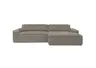 Ecksofa - 2-Sitzer mit Longchair rechts, Sitzvorzug motorisch, Stoff, Taupe