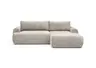Ecksofa - 2-Sitzer mit Longchair rechts, Stoff, Beige