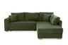 Ecksofa JAMELL - 2,5-Sitzer, Ecke rechts inkl. Schlaffunktion mit Bettkasten, Stoff, Grün