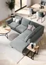 Ecksofa Rockport A - 2,5-Sitzer mit Ecke rechts, Stoff, Grau